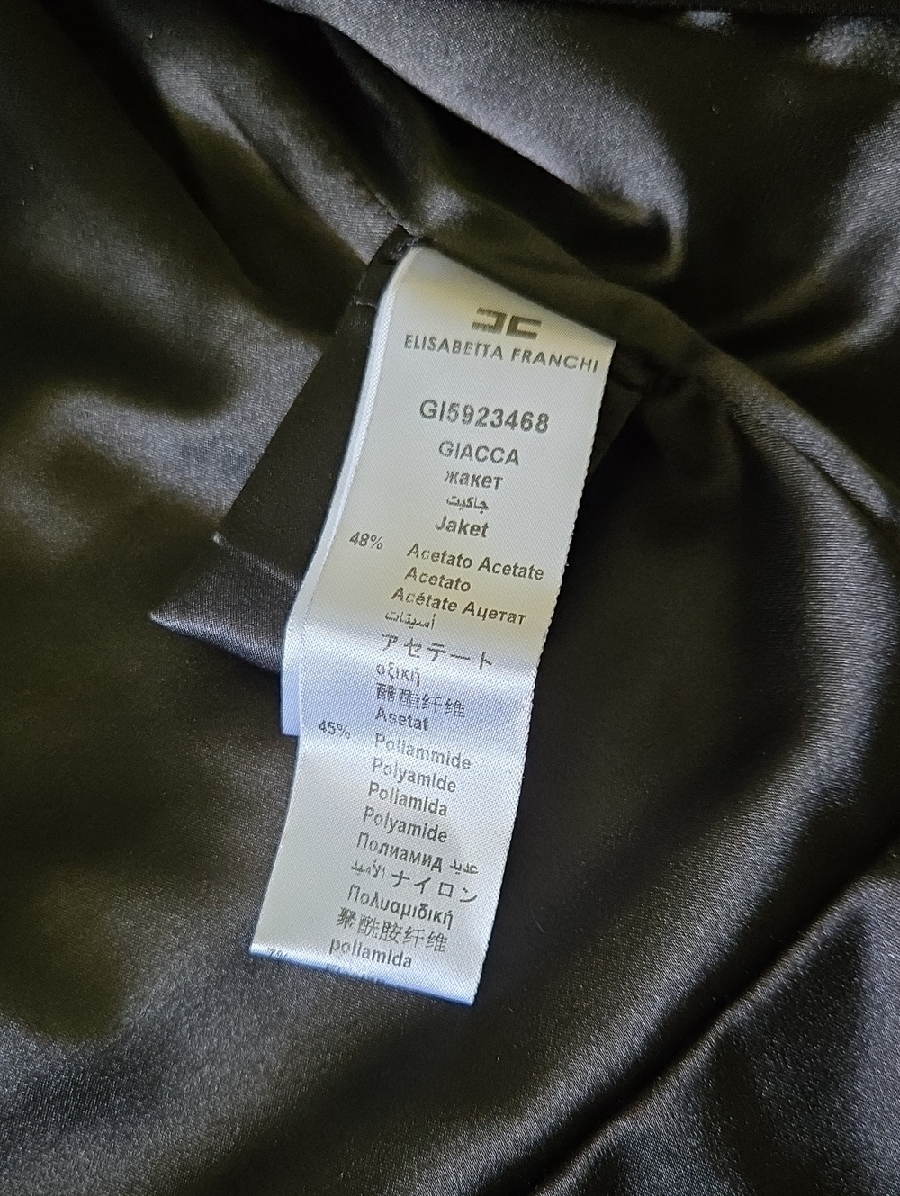 Elisabetta Franchi Black Blazer Size 44/US 8/Medium - Picture 10 of 16